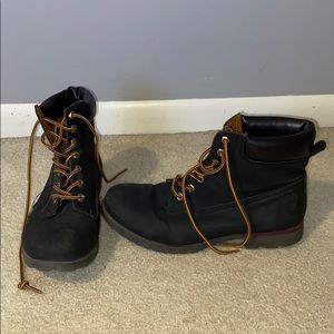 Black combat boots